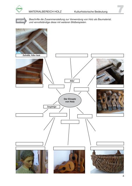 Schülerarbeitsheft Holz Jahrgangsstufe 7 - ISB - Bayern