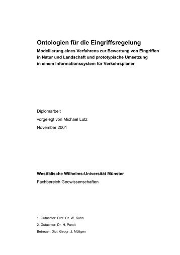 Ontologien für die Eingriffsregelung - Institut für Geoinformatik der ...