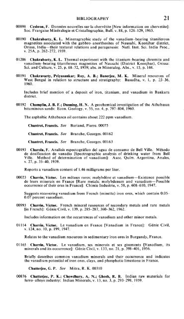 Geology and Resources of ·vanadium