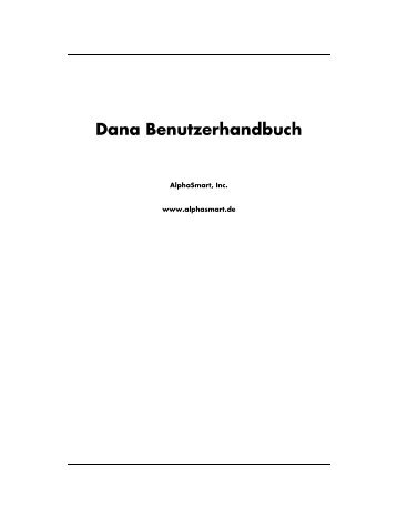 Dana Benutzerhandbuch - AlphaSmart