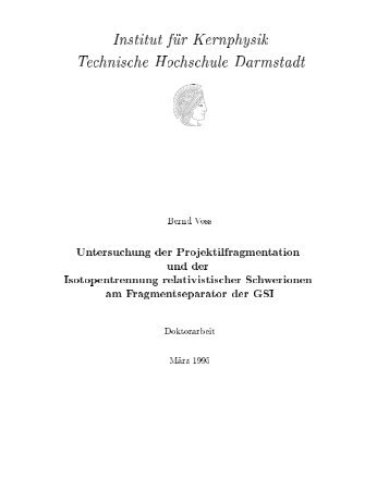 Institut f ur Kernphysik Technische Hochschule ... - GSI WWW-WIN