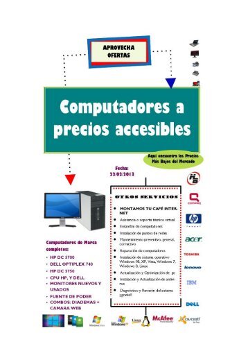 Venta de Computadores y Servicios por Catalogo