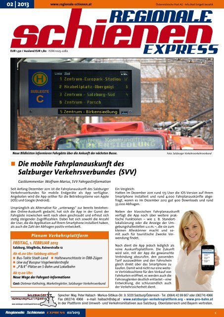 Regionale ExprEss - Salzburger Verkehrsplattform