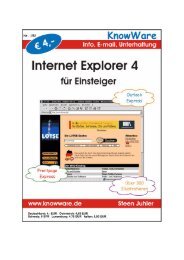 Das Internet - HomePages für Einsteiger - KnowWare-Verlag