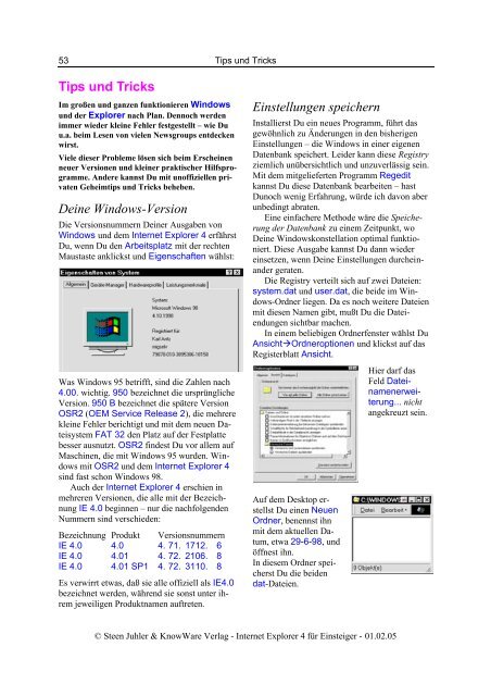 Das Internet - HomePages für Einsteiger - KnowWare-Verlag