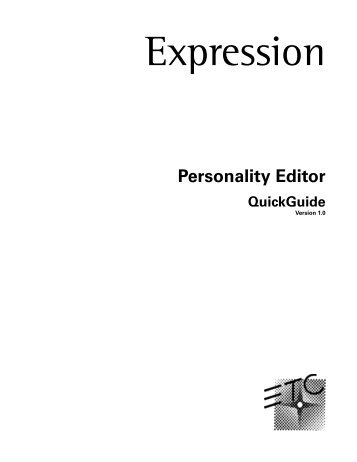 Expression Personality Editor Quick Guide v1.0 - ETC