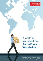 A world of services from Parcelforce Worldwide