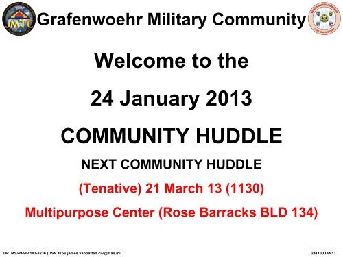 Community Huddle - USAG Grafenwoehr - U.S. Army