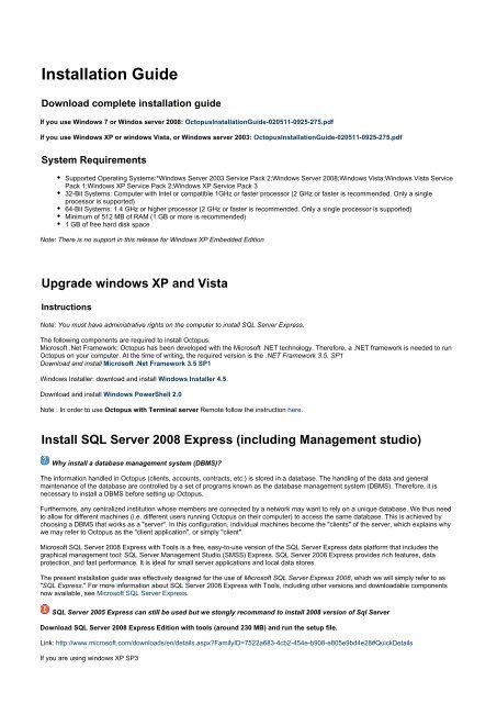 1. Installation Guide ... - Octopus Microfinance