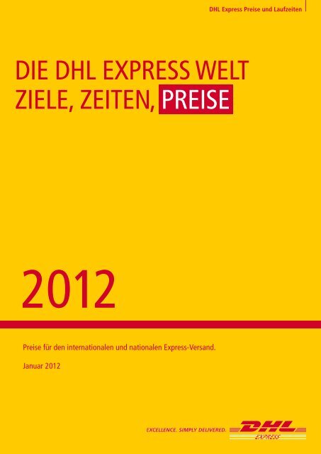 DIE DHL EXPRESS WELT ZIELE, ZEITEN, PREISE