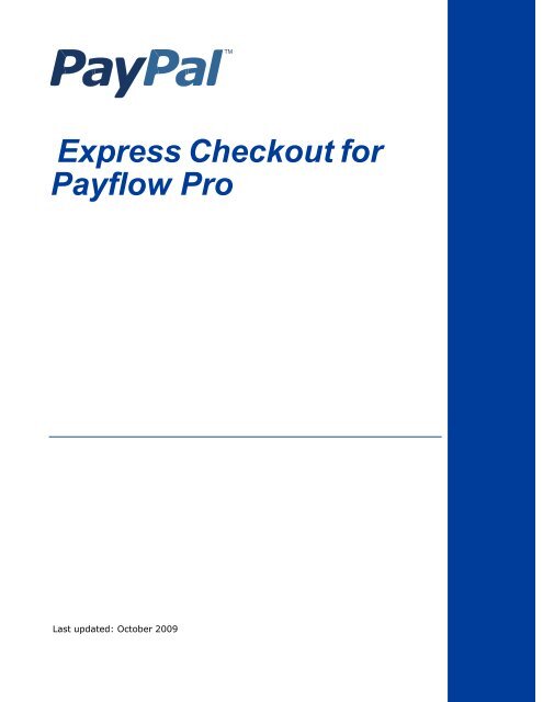 Express Checkout for Payflow Pro - PayPal