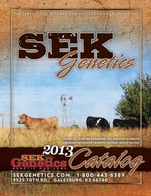 2013 Sire Catalog Now Available to Download! - SEK Genetics
