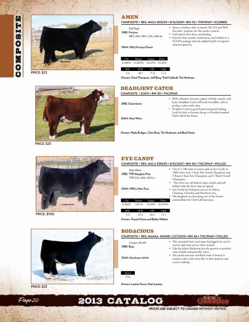 2013 Sire Catalog Now Available to Download! - SEK Genetics