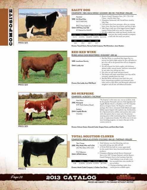 2013 Sire Catalog Now Available to Download! - SEK Genetics