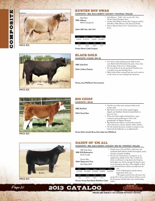 2013 Sire Catalog Now Available to Download! - SEK Genetics