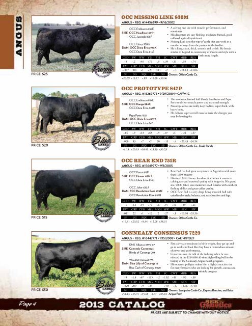 2013 Sire Catalog Now Available to Download! - SEK Genetics