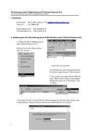 1 Einrichtung eines E-Mail-Kontos für Outlook-Express 6.0, I ...