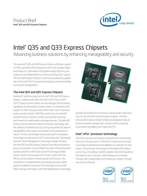 Intel® Q35 and Q33 Express Chipsets