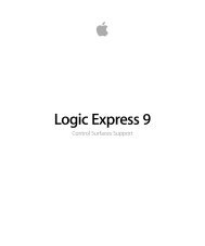 Logic Express 9 Control Surfaces Support - Help Library - Apple