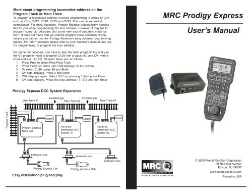 Mrc prodigy advance 2 manual model
