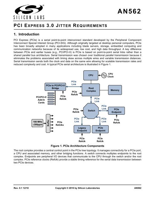 pci express 3.0 jitter requirements - Silicon Laboratories Inc.