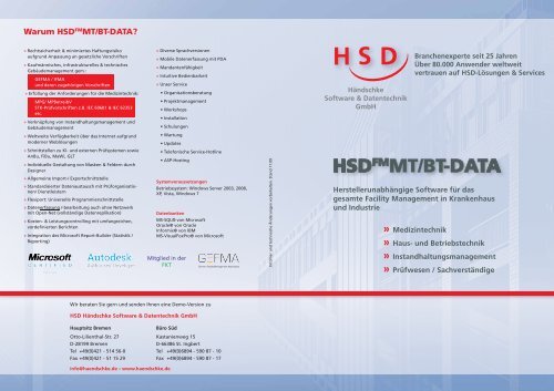 HSDFMMT/BT-DATA - Santesis Technisches Gebäudemanagement ...