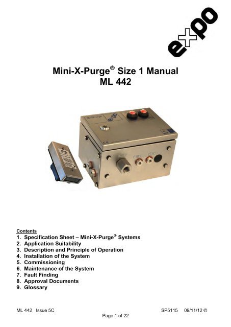 Mini-X-Purge Size 1 Manual ML 442 - Expo Technologies