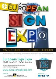 European Sign Expo 25-27 June 2013, ExCeL, London ... - FESPA