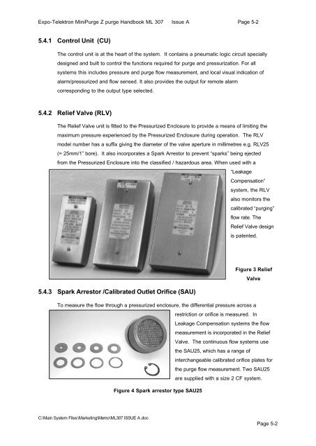 Expo-Telektron Safety Systems MiniPurge Z & Y Purge Manual ...