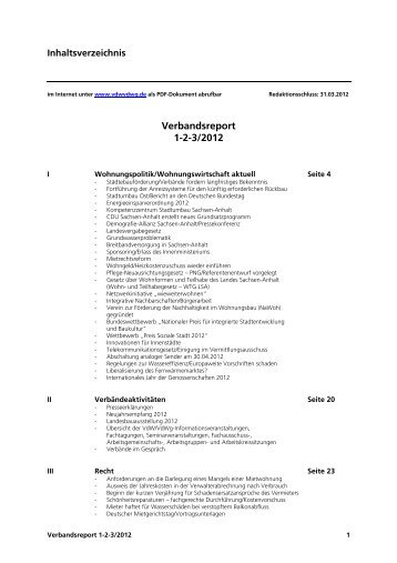 Verbandsreport 1-2-3/2012 - Verband der Wohnungswirtschaft ...