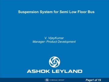 Suspension System for Semi Low Floor Bus - Vehicle Dynamics Expo