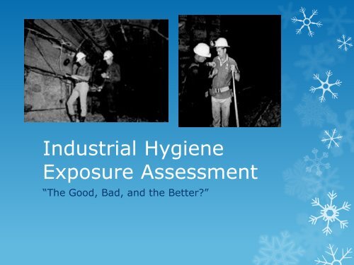 Industrial Hygiene Exposure Assessment: The Good, Bad, and