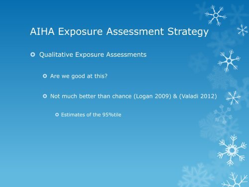 Industrial Hygiene Exposure Assessment: The Good, Bad, and