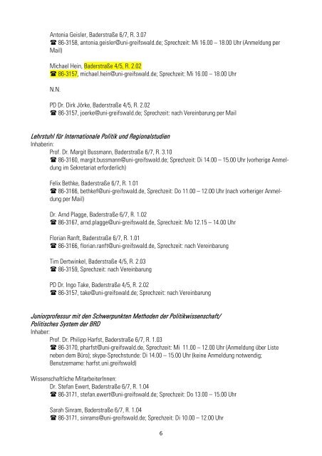 Kommentiertes Vorlesungsverzeichnis WS 2011/12