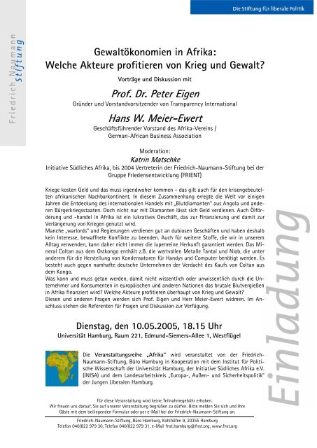 Prof. Dr. Peter Eigen Hans W. Meier-Ewert - Fundación Friedrich ...
