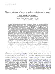 The neuroethology of frequency preferences in the ... - Webpage Pace