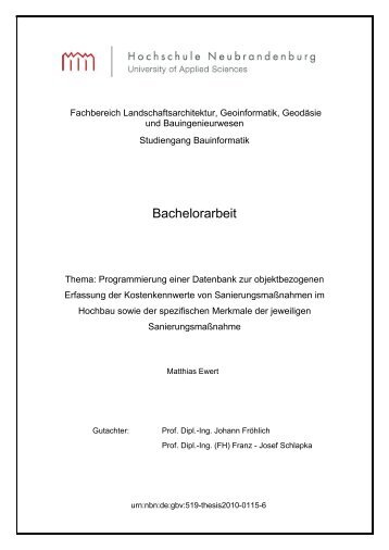 Bachelorarbeit - Hochschule Neubrandenburg