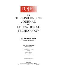 TURKISH ONLINE JOURNAL EDUCATIONAL TECHNOLOGY - tojet