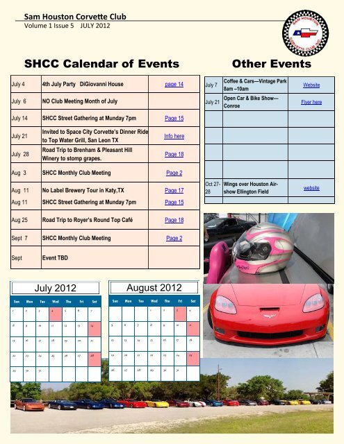 The Corvetter Newsletter - Sam Houston Corvette Club