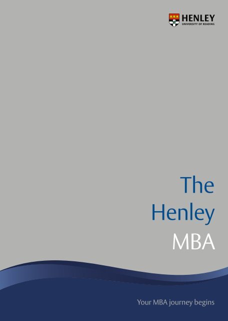 Mba Brochure Pdf 1 4 Mb Henley Business School