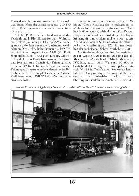 Tradition–bahn- Depes¡e - Traditionsbahn Radebeul