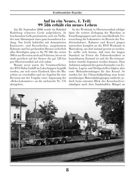 Tradition–bahn- Depes¡e - Traditionsbahn Radebeul