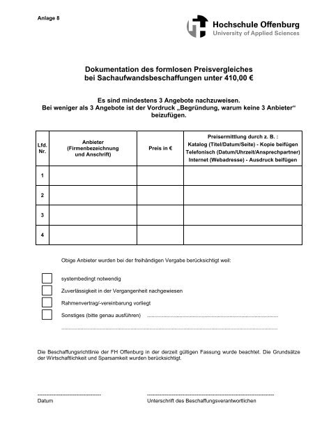 A) - Allgemeines - an der Hochschule Offenburg