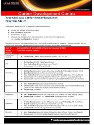 Your Graduate Career Networking Event Program Advice - La Trobe ...