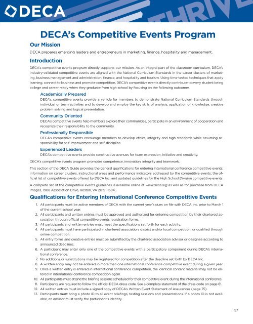 DECA's Competitive Events Program