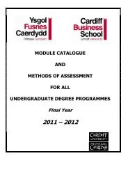 Module Catalogue - Year 3 - Cardiff Business School - Cardiff ...