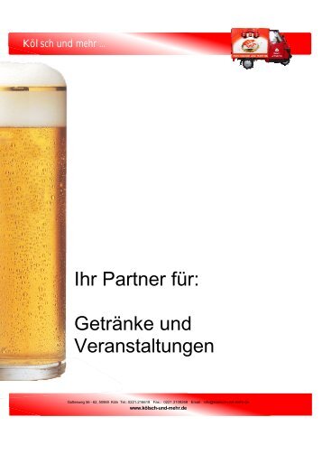 Unsere Imagebroschüre - KÖLSCH UND MEHR