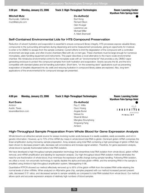 LabAutomation 2006 - SLAS