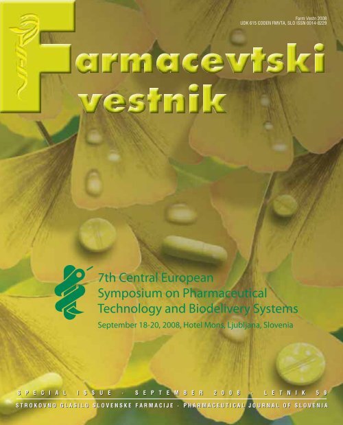 Strokovno Glasilo Slovenske Farmacije Pharmaceutical Journal