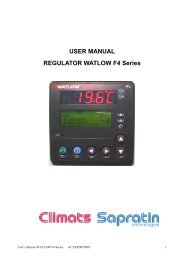 USER MANUAL REGULATOR WATLOW F4 Series - Climats